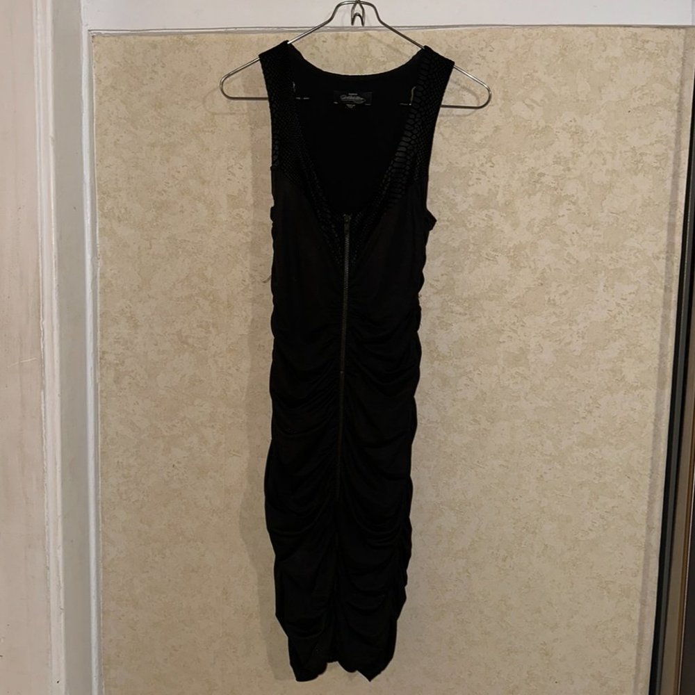 T-Back Black Ruched Dress
